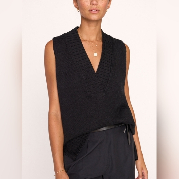 Brochu Walker Tank Sweater Vest Lightweight Cotton Linen Knit XS Camel Tan Beige - Picture 9 of 10